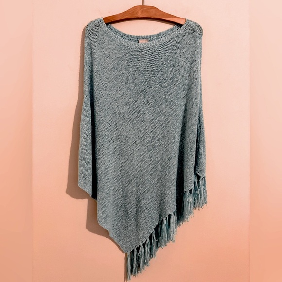 Chico’s Light Blue Sweater Poncho - Picture 1 of 6
